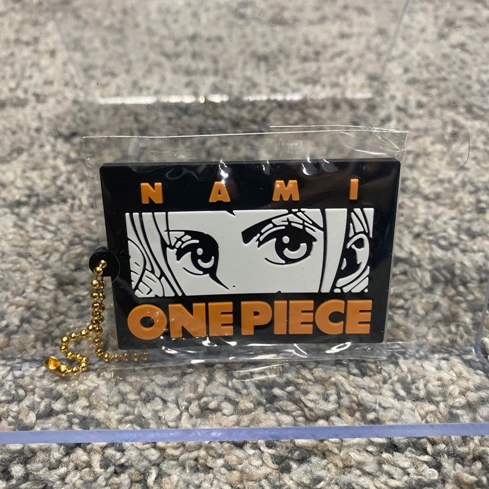 One Piece Keychain Nami Eyes Rubber Anime Manga Black Orange OS New